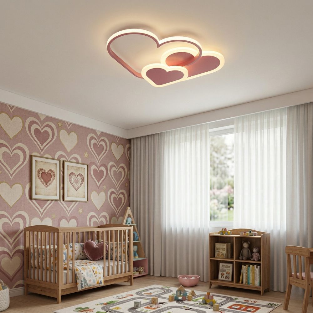 Nowoczesna lampa sufitowa LED w kształcie serca