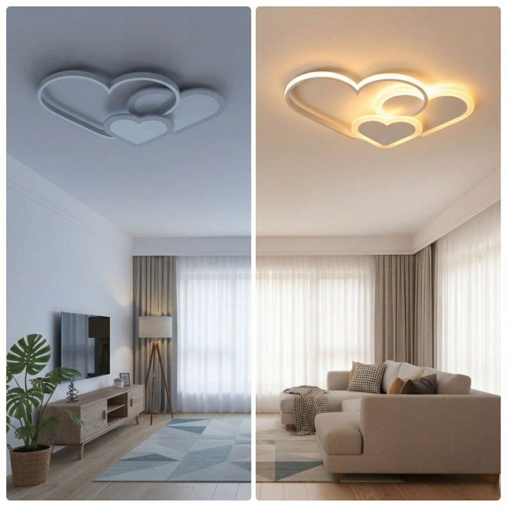 Nowoczesna lampa sufitowa LED w kształcie serca