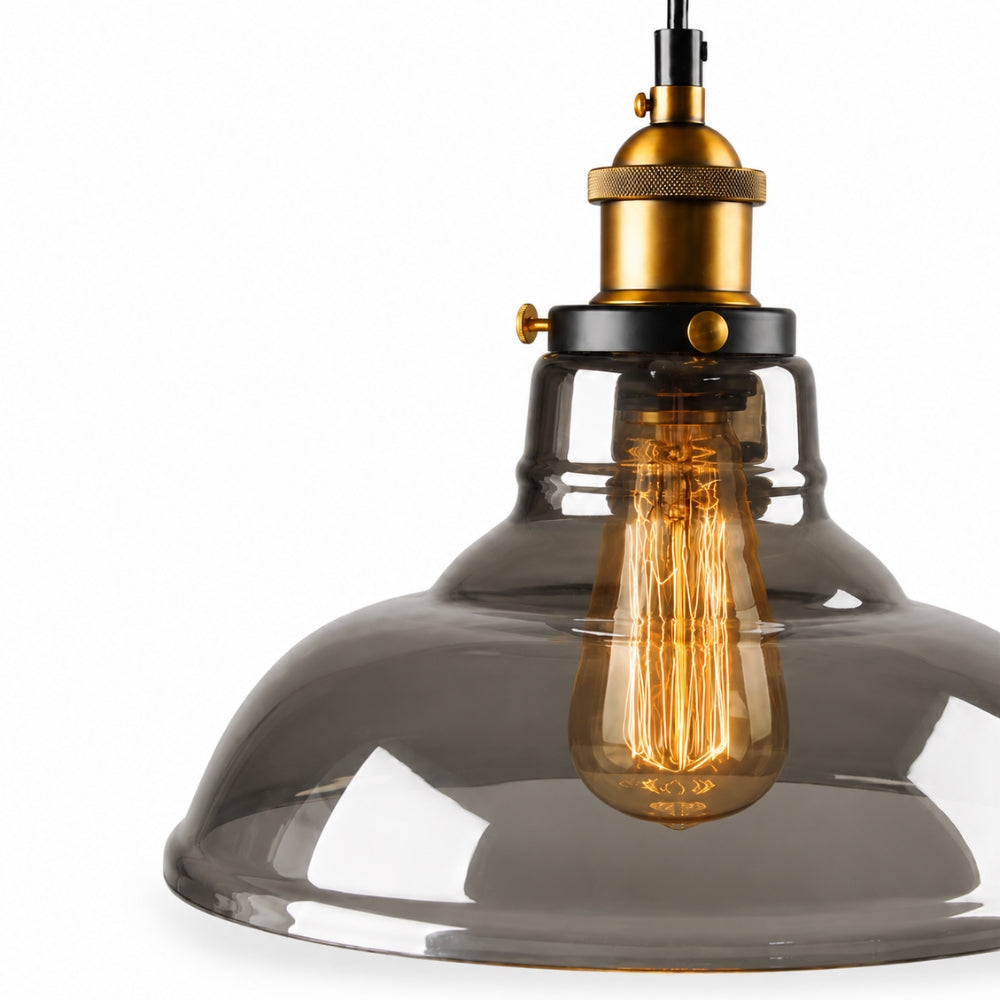 Lampa wisząca z dymionego szkła E27