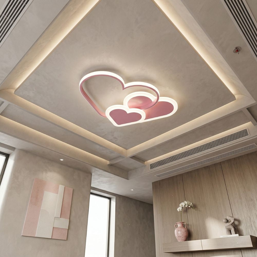 Nowoczesna lampa sufitowa LED w kształcie serca