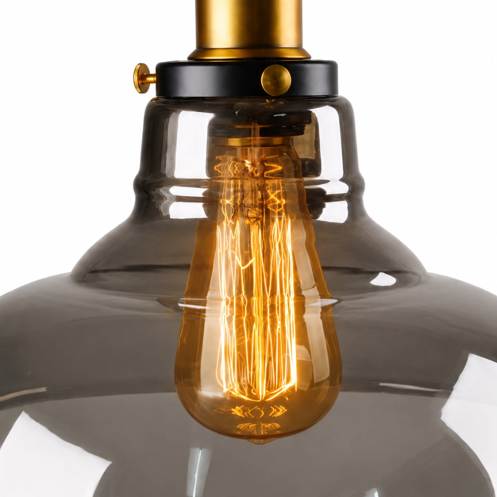 Lampa wisząca z dymionego szkła E27