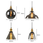 Lampa wisząca z dymionego szkła E27