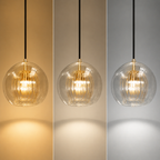 Lampa wisząca z ryflowanego szkła