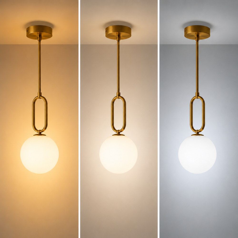 Minimalistyczna szklana lampa wisząca w kształcie owalnego pierścienia