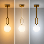 Minimalistyczna szklana lampa wisząca w kształcie owalnego pierścienia