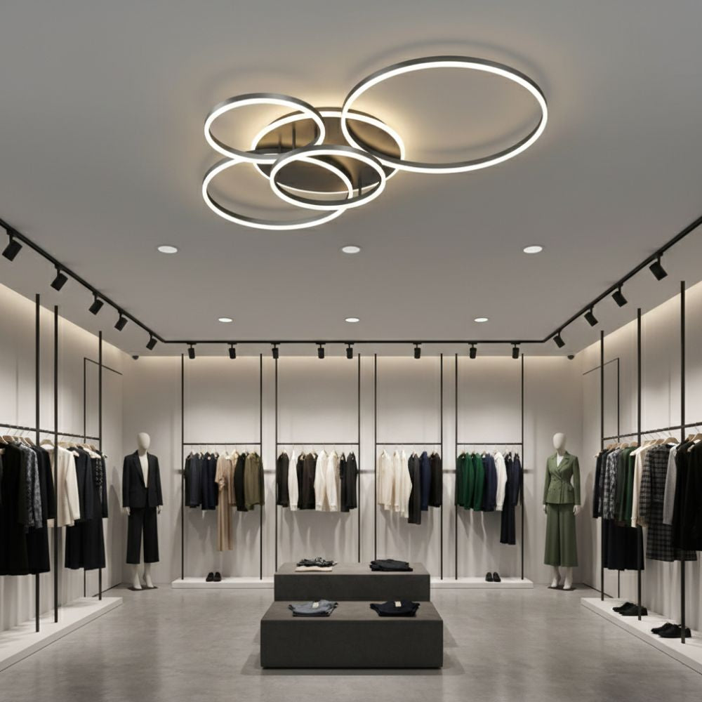 Lampa Sufitowa LED Czarna do Salonu