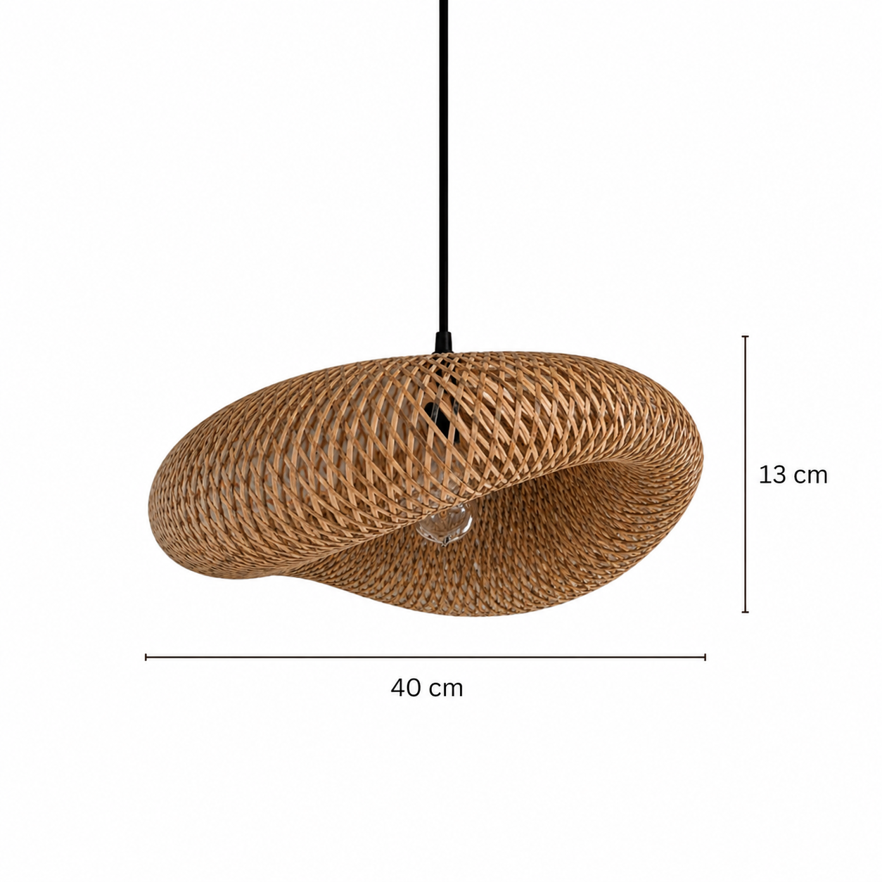 Ręcznie tkana lampa wisząca z ekologicznego bambusa