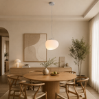 Elegancka szklana lampa wisząca w kształcie kuli z opalu