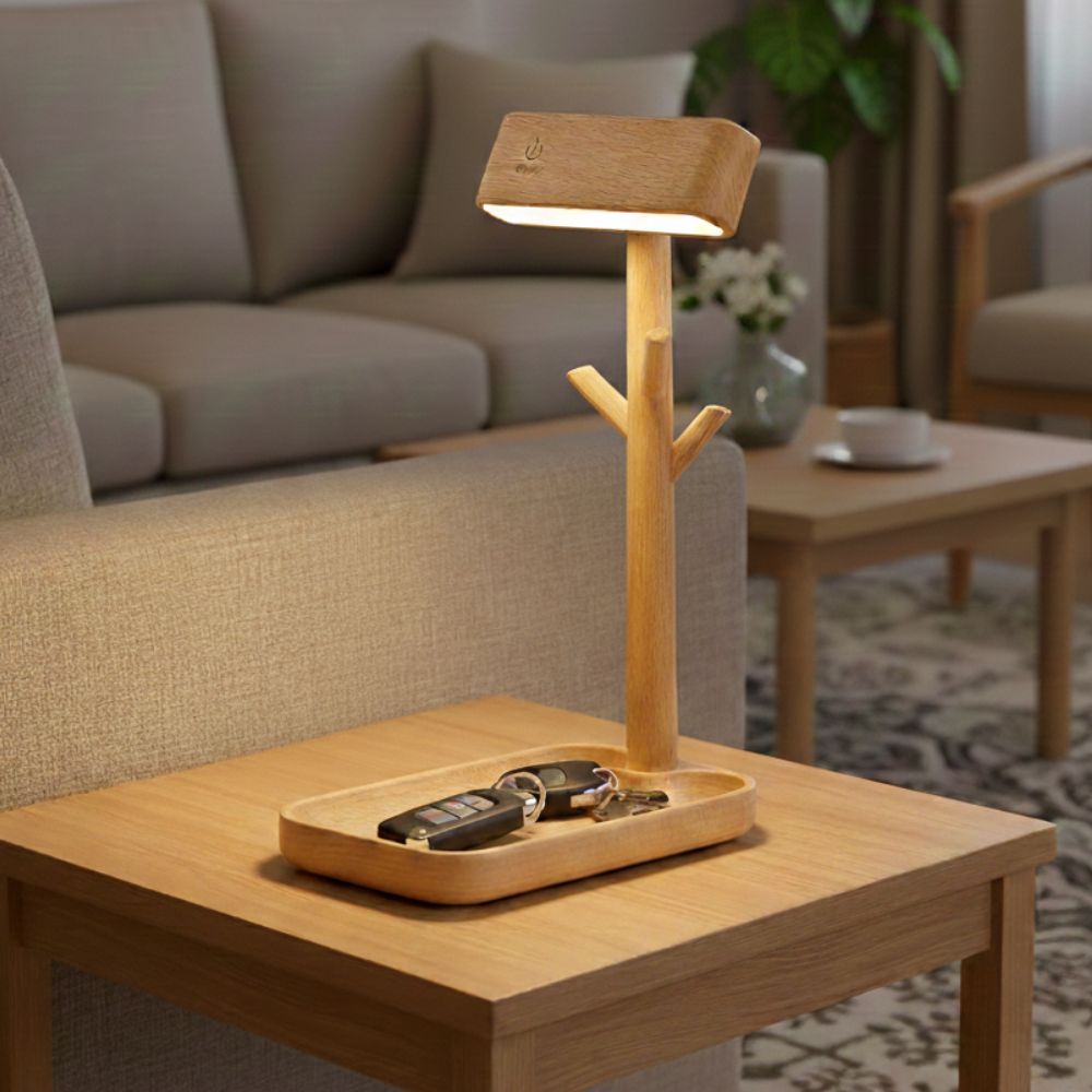 Lampa stołowa z miejscem do przechowywania – nowoczesny design