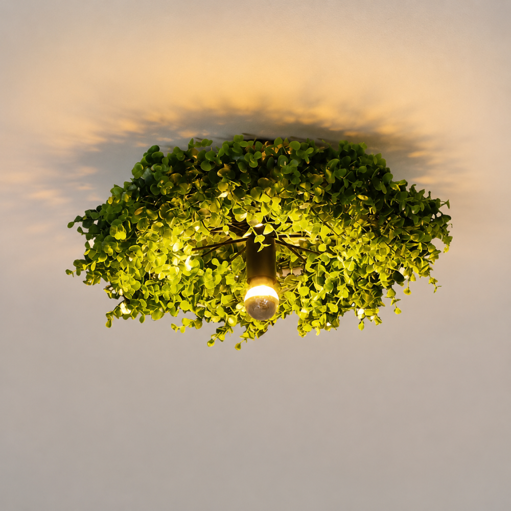 Rustykalna botaniczna lampa sufitowa do montażu wpuszczanego