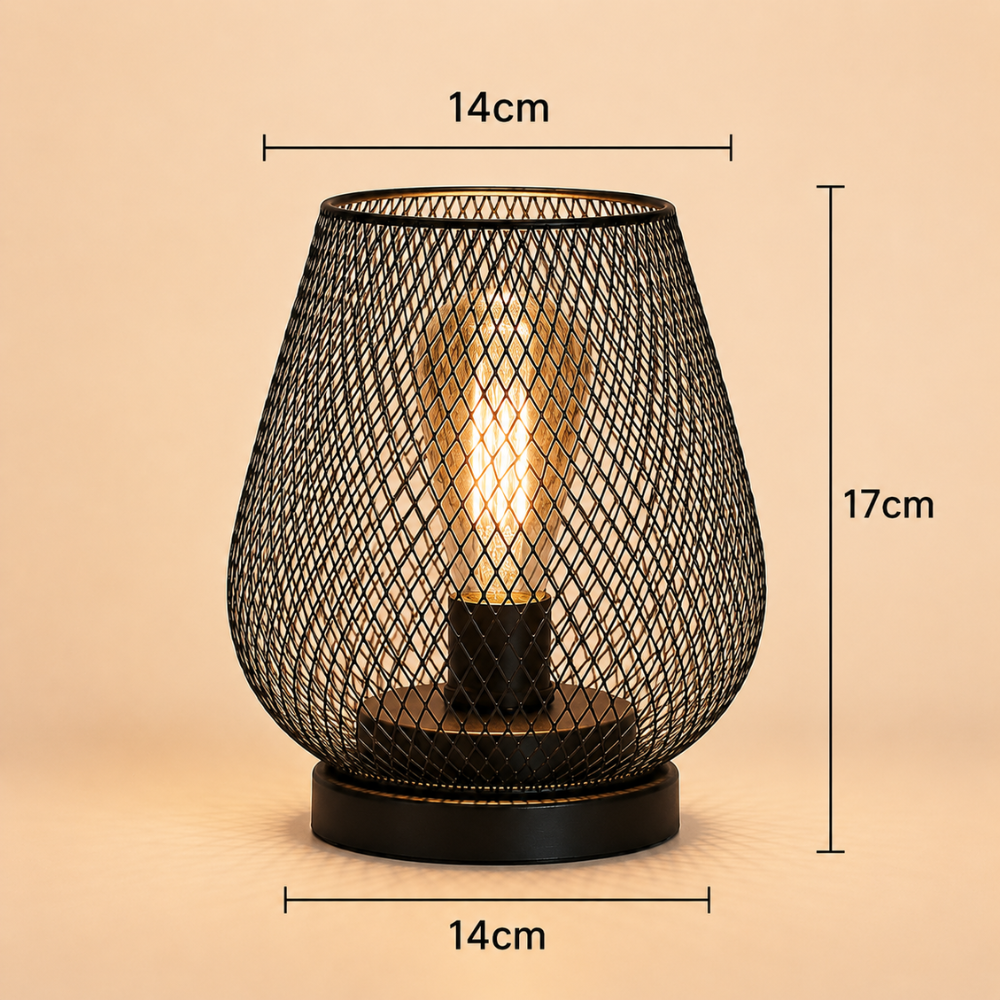 Nowoczesna latarnia LED z metalową siatką