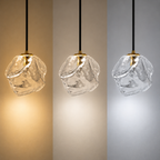 Lampa wisząca LED z teksturą kostki lodu
