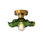 Livodom retro lampa sufitowa E27 ze szkła w kształcie lotosu