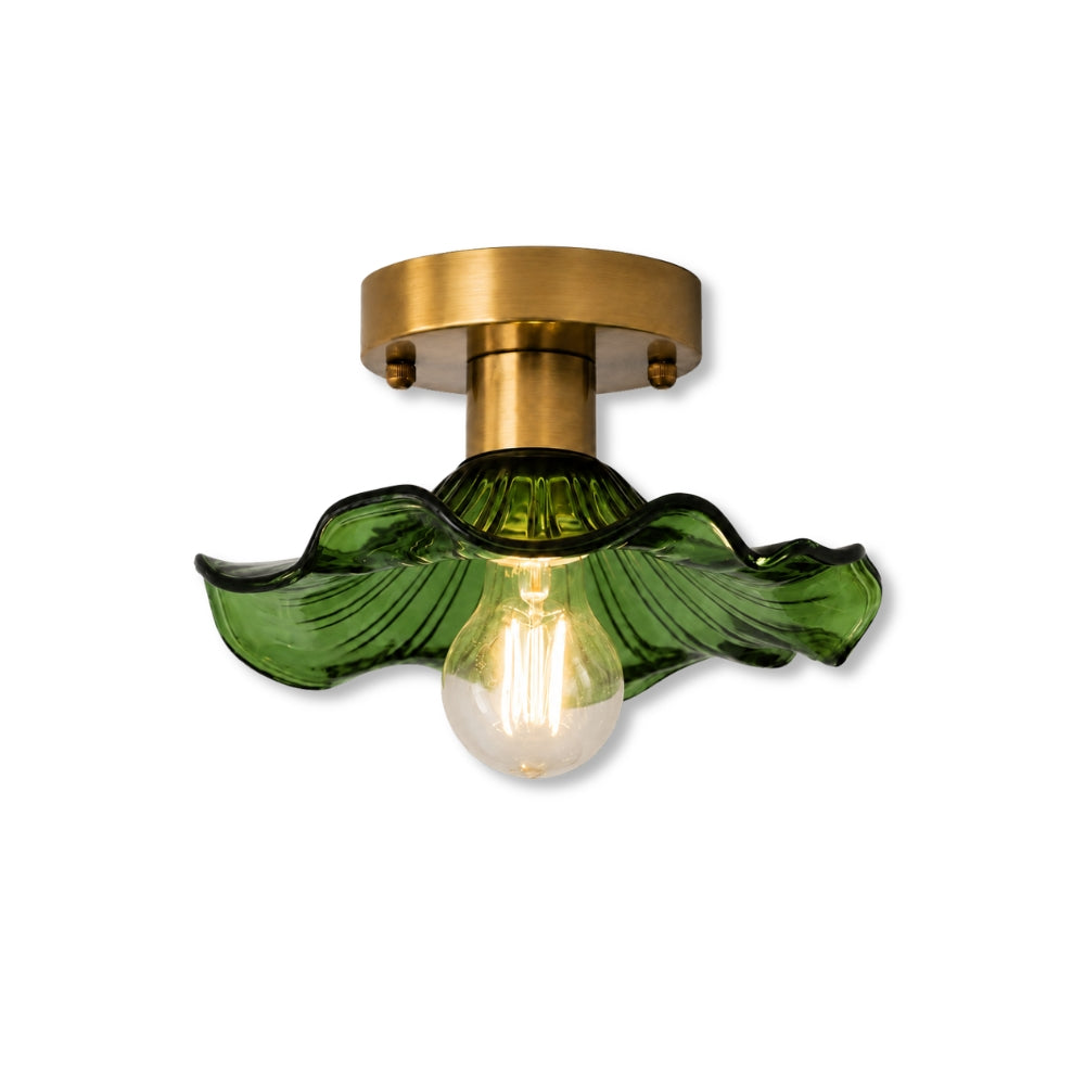 Livodom retro lampa sufitowa E27 ze szkła w kształcie lotosu