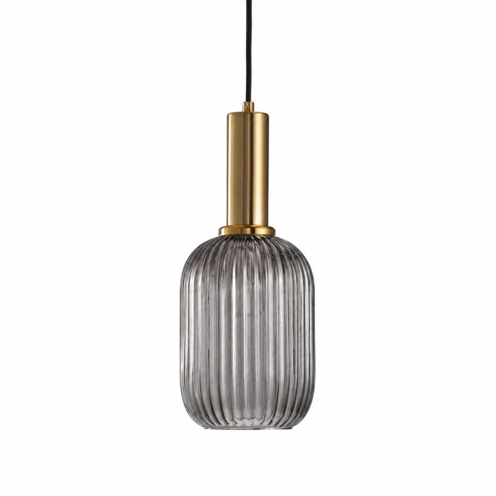 Regulowana lampa wisząca z kamienia i drewna