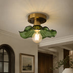 Livodom retro lampa sufitowa E27 ze szkła w kształcie lotosu
