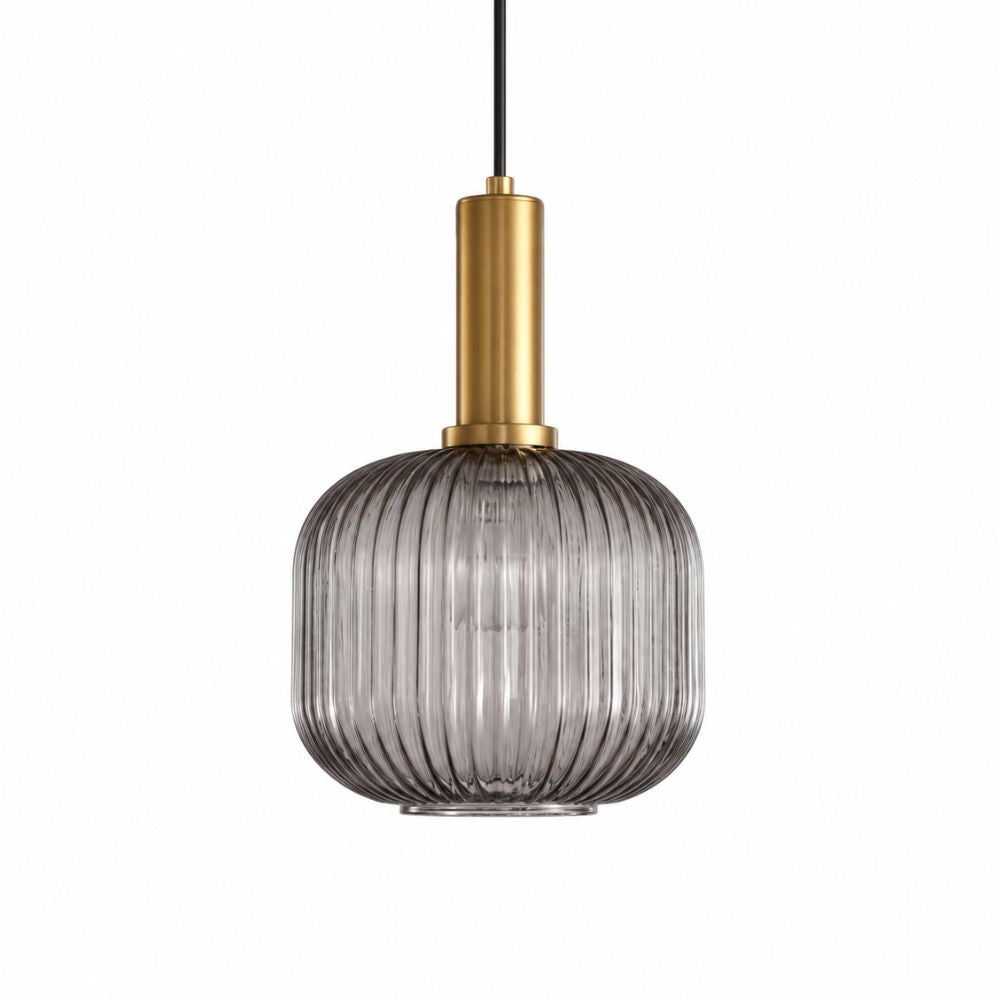 Regulowana lampa wisząca z kamienia i drewna