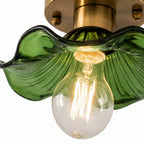 Livodom retro lampa sufitowa E27 ze szkła w kształcie lotosu