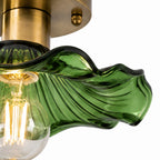 Livodom retro lampa sufitowa E27 ze szkła w kształcie lotosu