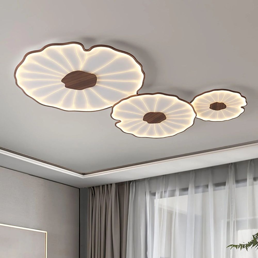 Nowoczesna lampa sufitowa LED w kształcie liścia lotosu
