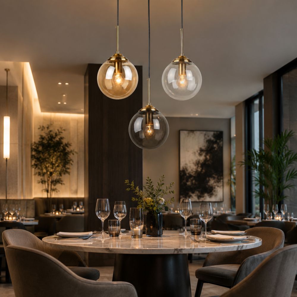 Nordycka szklana lampa wisząca LED
