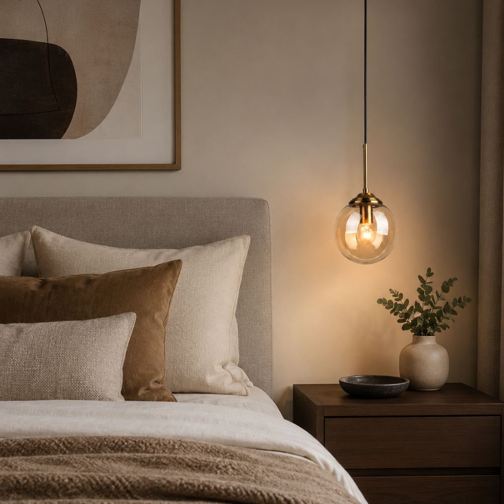 Nordycka szklana lampa wisząca LED