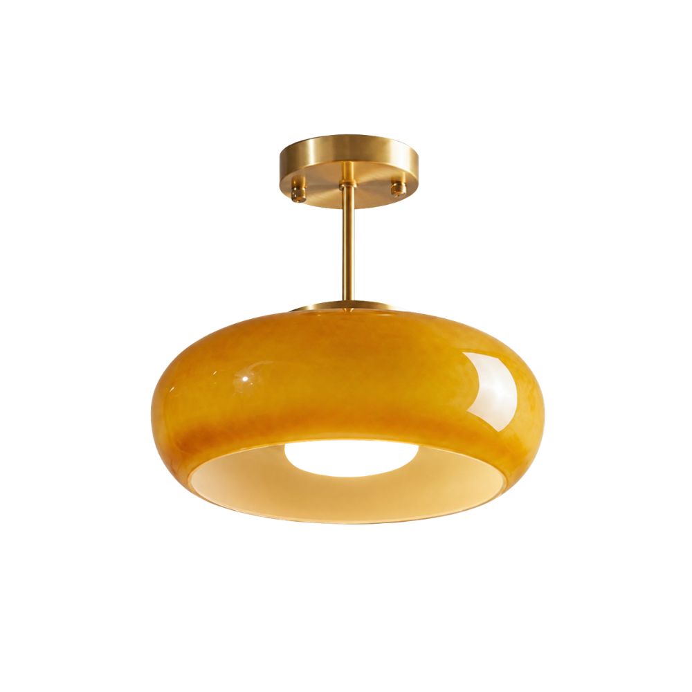 Lampa sufitowa led z bursztynowego szkła