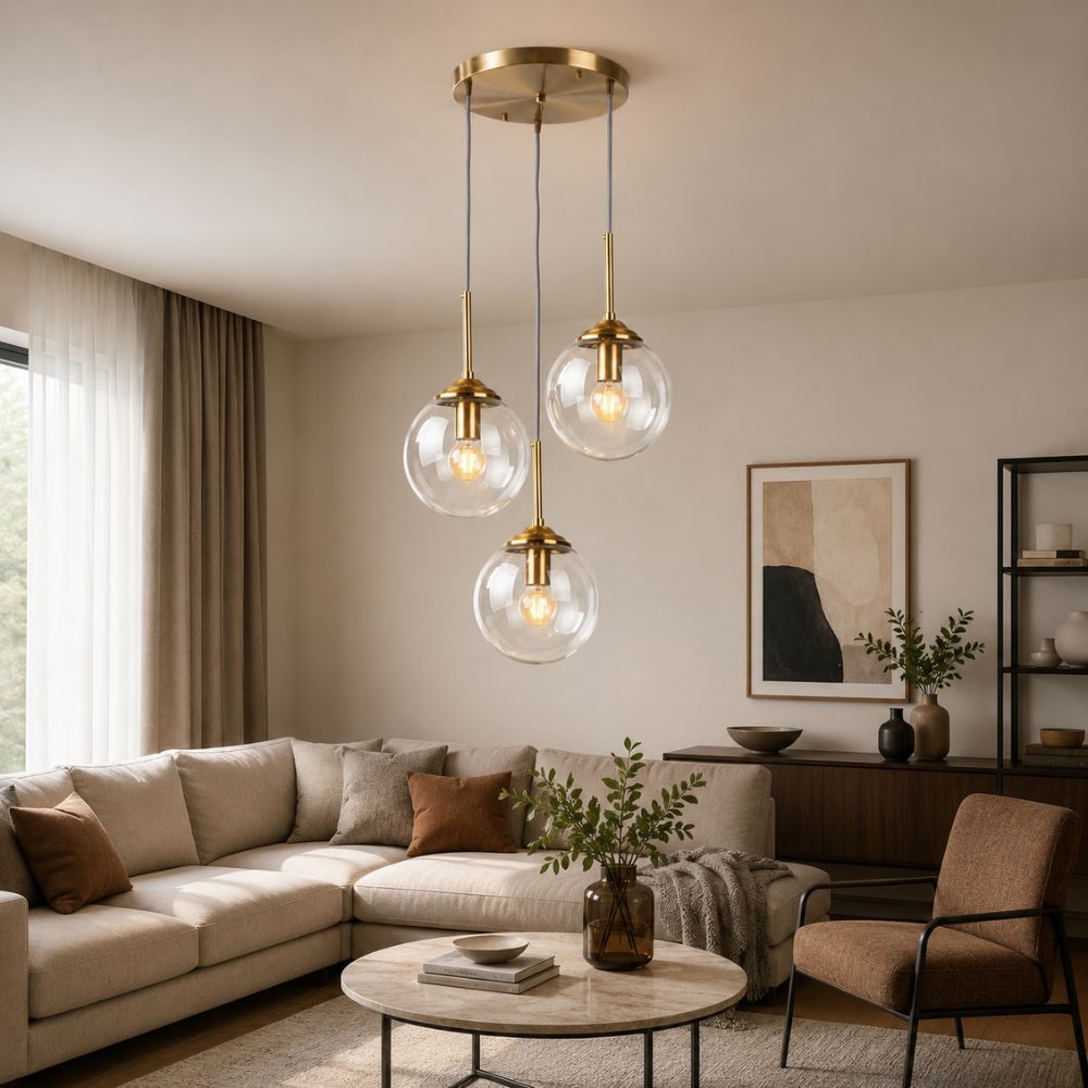 Nordycka szklana lampa wisząca LED