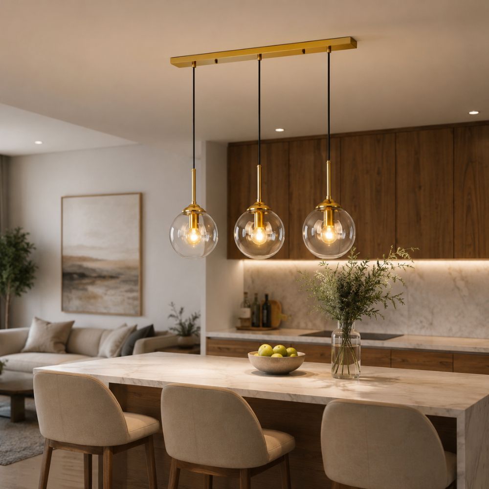 Nordycka szklana lampa wisząca LED