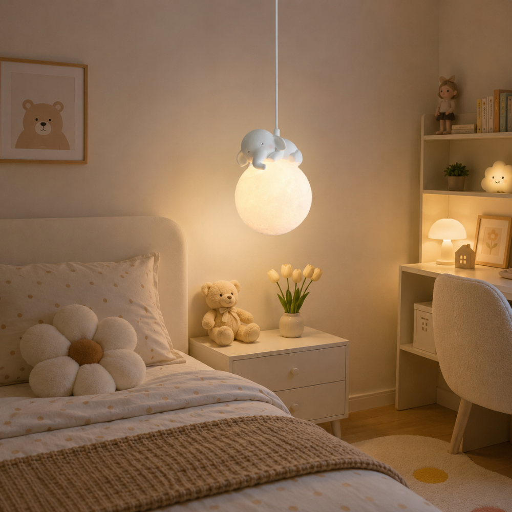 Fantazyjna przytulna lampa wisząca z podświetleniem