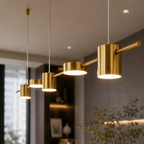 Nowoczesna liniowa lampa wisząca do jadalni – z regulacją jasności
