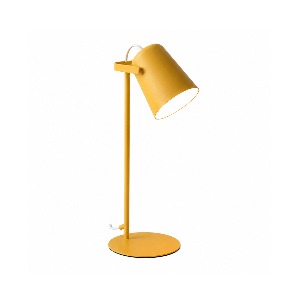 Nowoczesna skandynawska metalowa lampa biurkowa