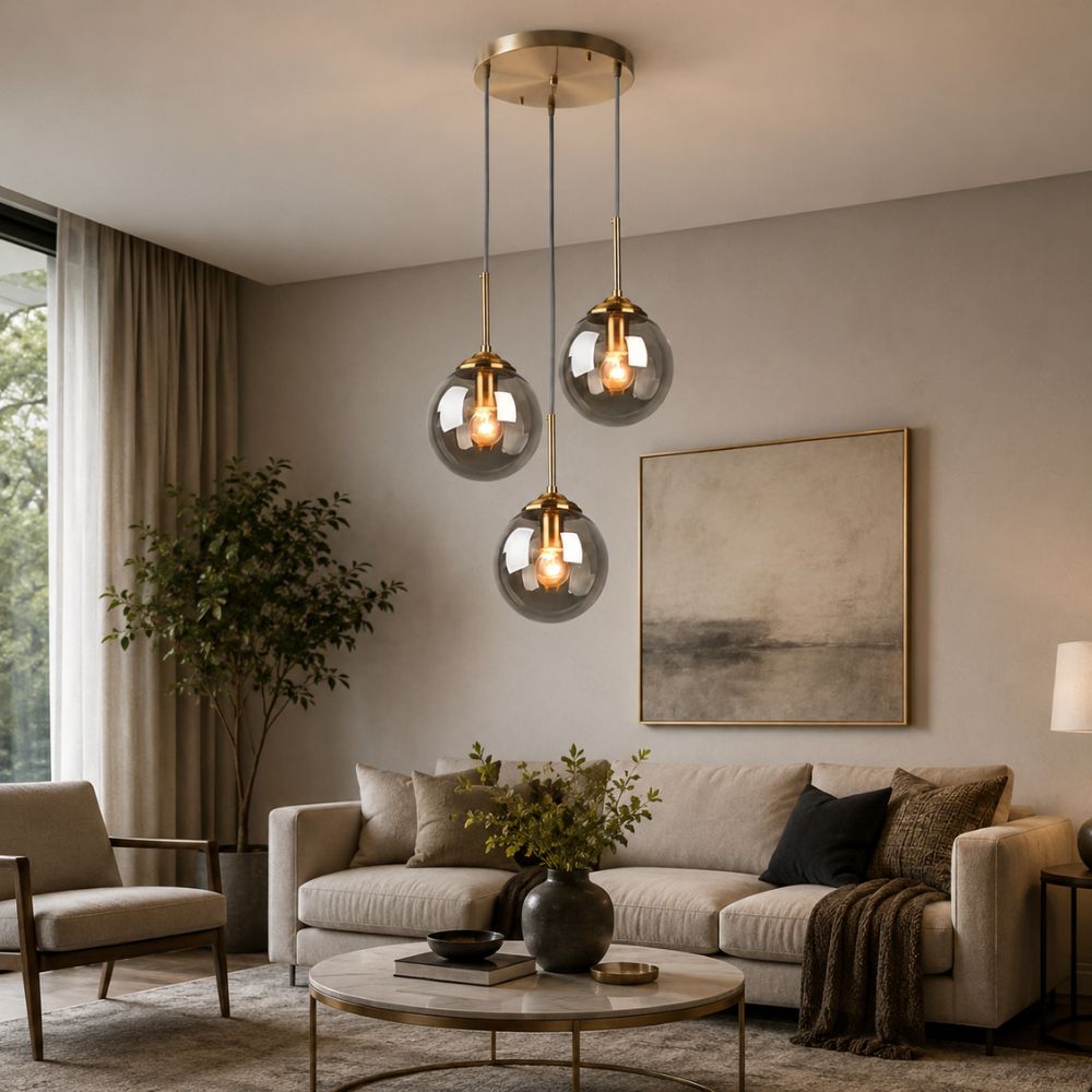 Nordycka szklana lampa wisząca LED