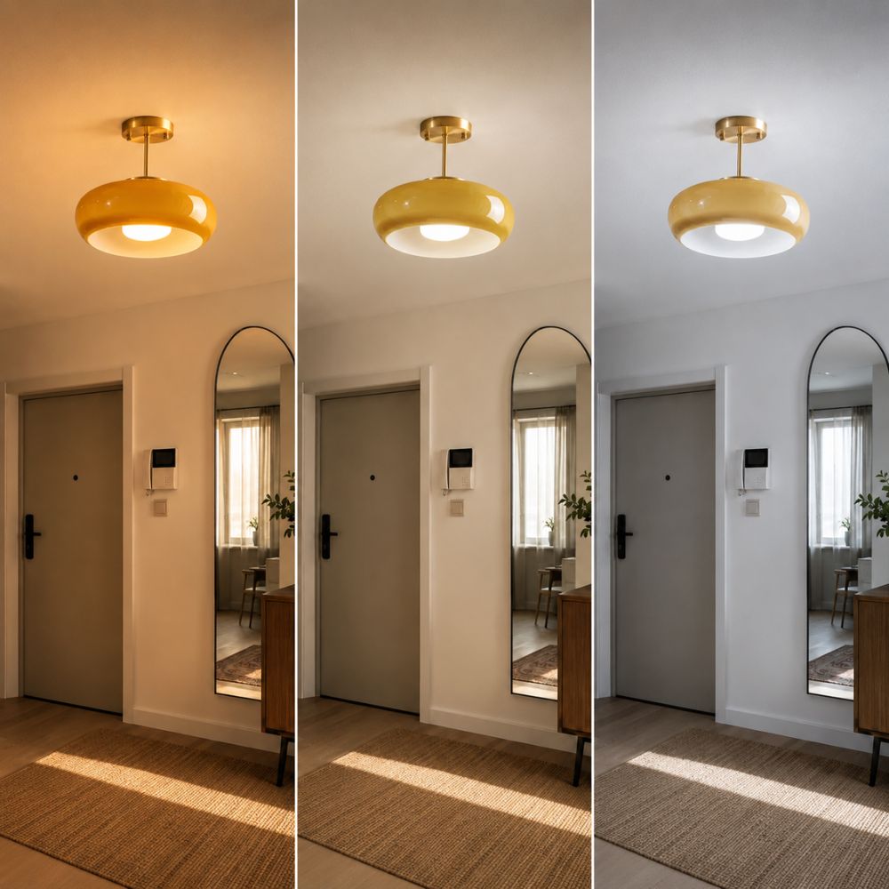 Lampa sufitowa led z bursztynowego szkła
