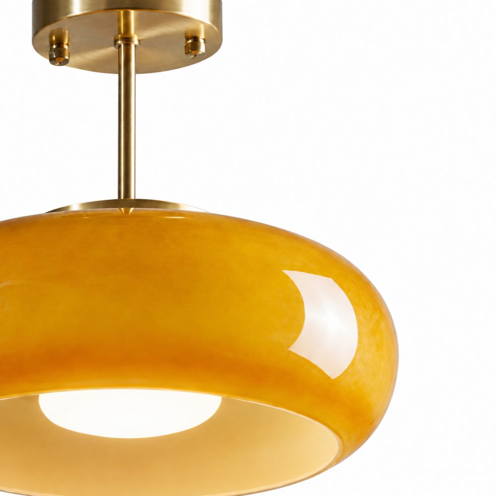 Lampa sufitowa led z bursztynowego szkła