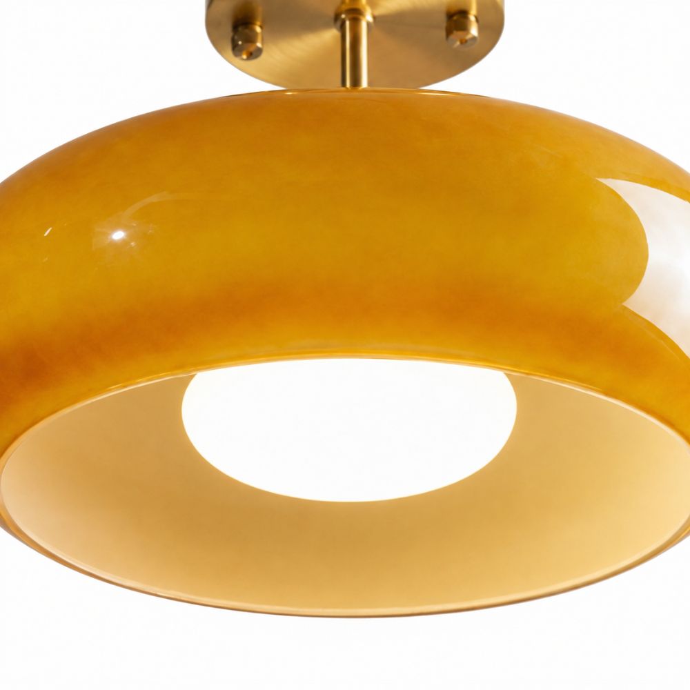 Lampa sufitowa led z bursztynowego szkła
