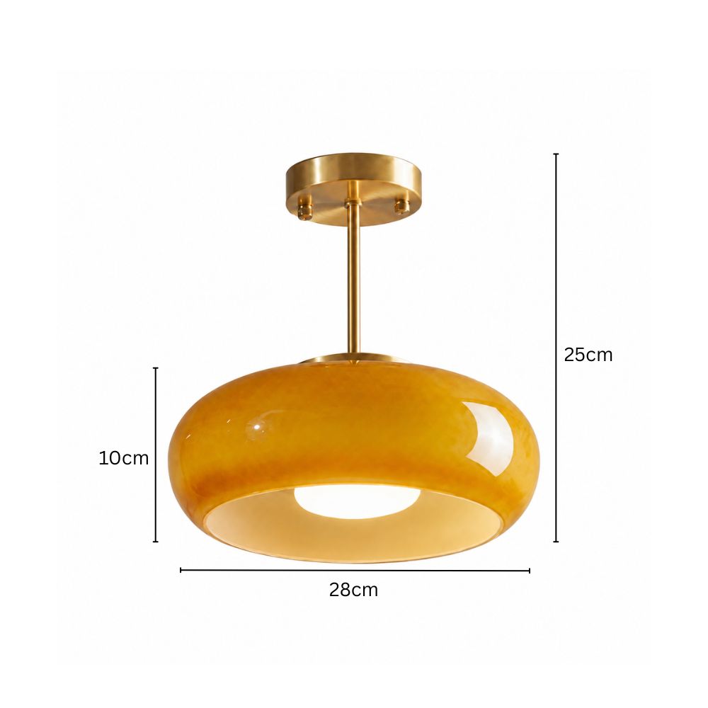 Lampa sufitowa led z bursztynowego szkła