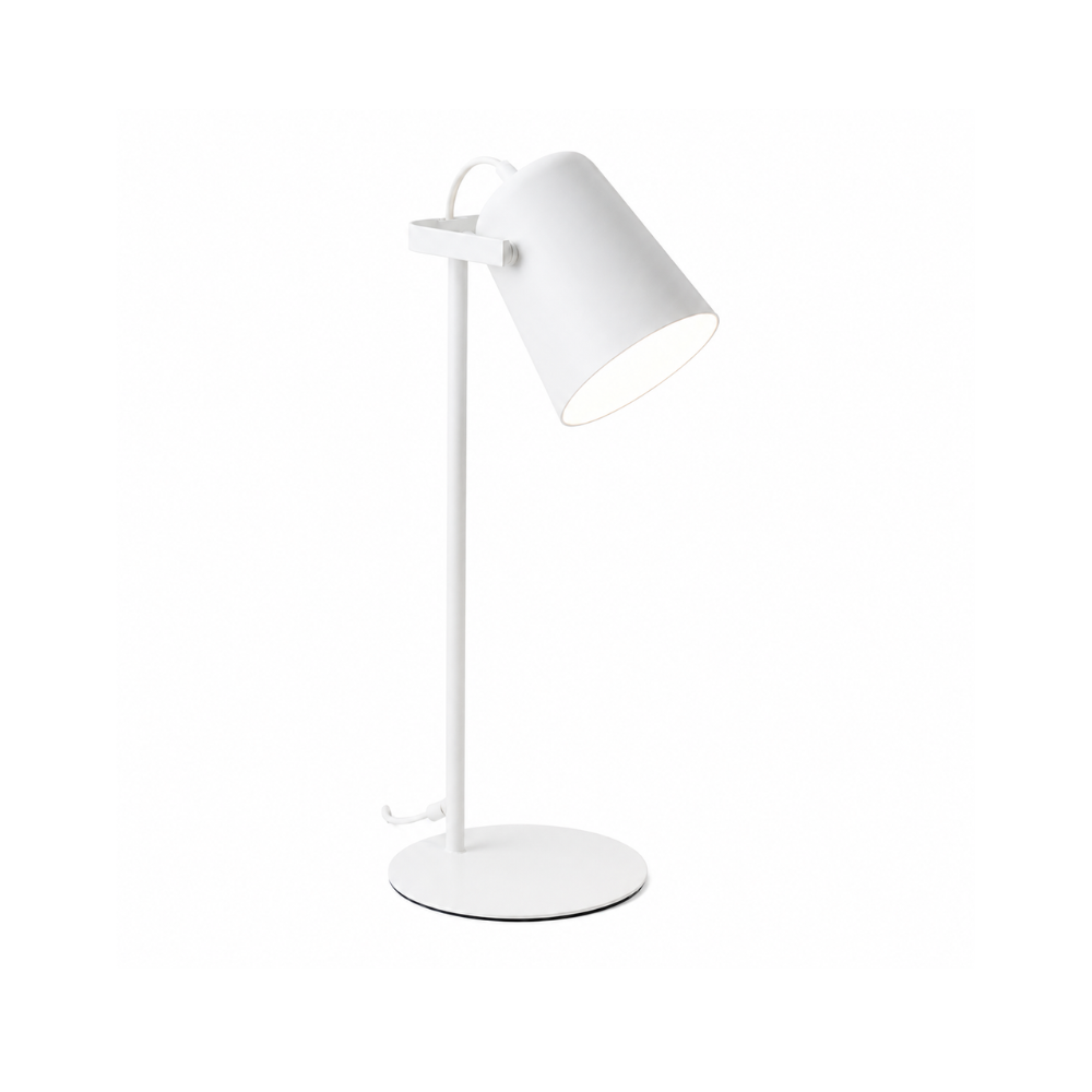 Nowoczesna skandynawska metalowa lampa biurkowa