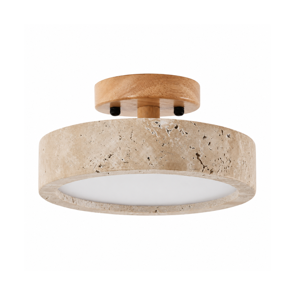 Lampa sufitowa LED z trawertynu Wabi Sabi