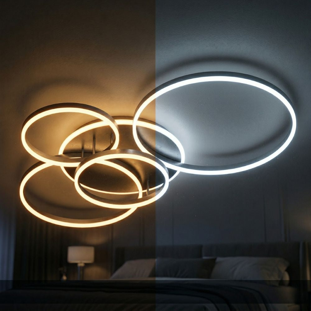 Lampa Sufitowa LED Czarna do Salonu