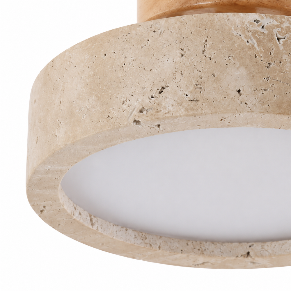 Lampa sufitowa LED z trawertynu Wabi Sabi