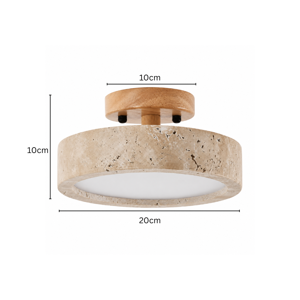 Lampa sufitowa LED z trawertynu Wabi Sabi