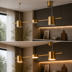 Nowoczesna liniowa lampa wisząca do jadalni – z regulacją jasności