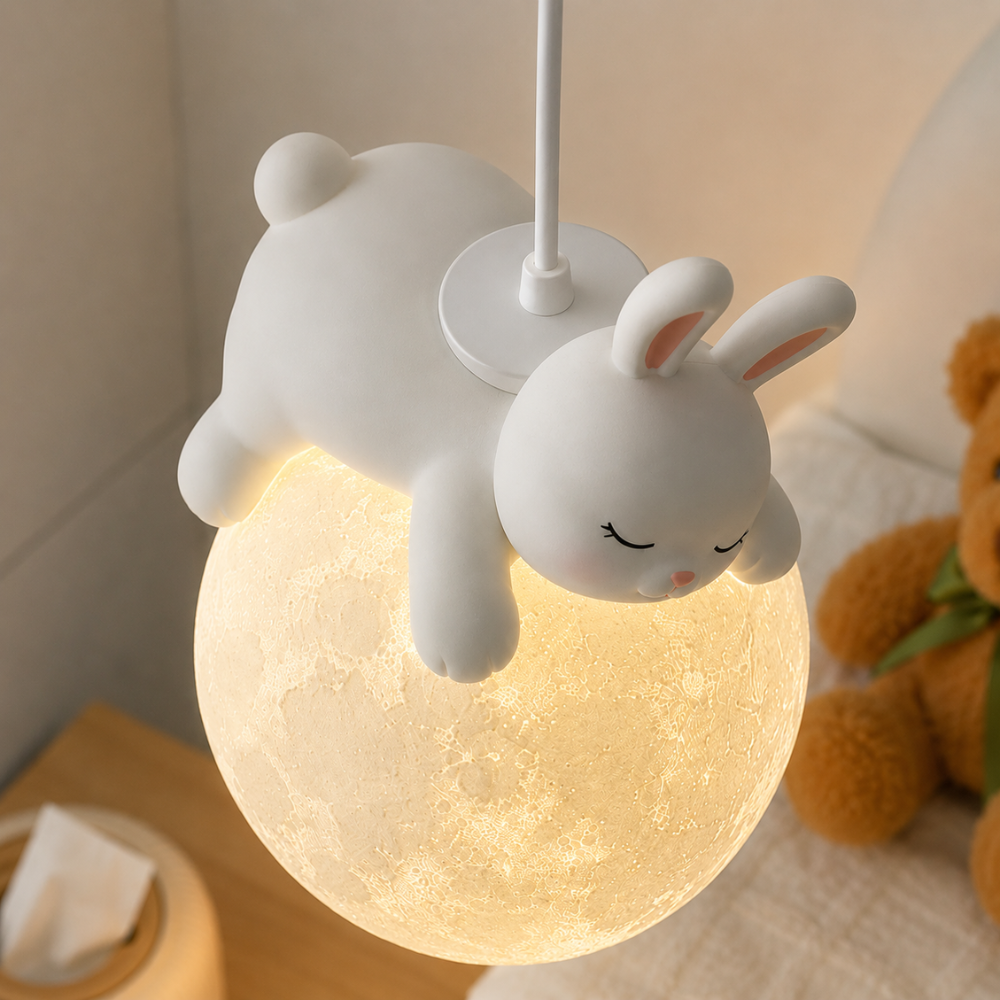 Fantazyjna przytulna lampa wisząca z podświetleniem