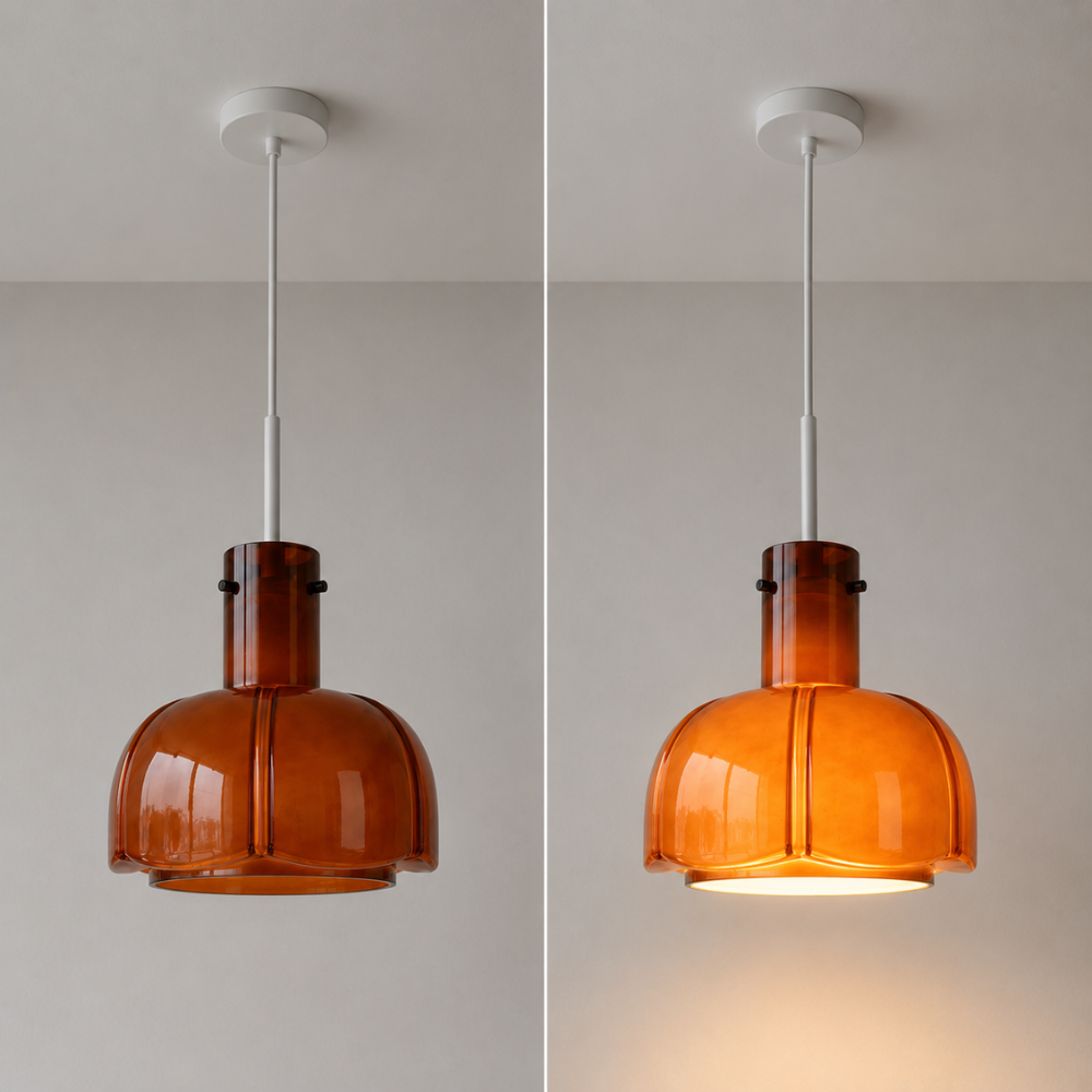 Minimalistyczna szklana lampa wisząca
