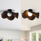 Lampa sufitowa z zakrzywionym wzorem drewna