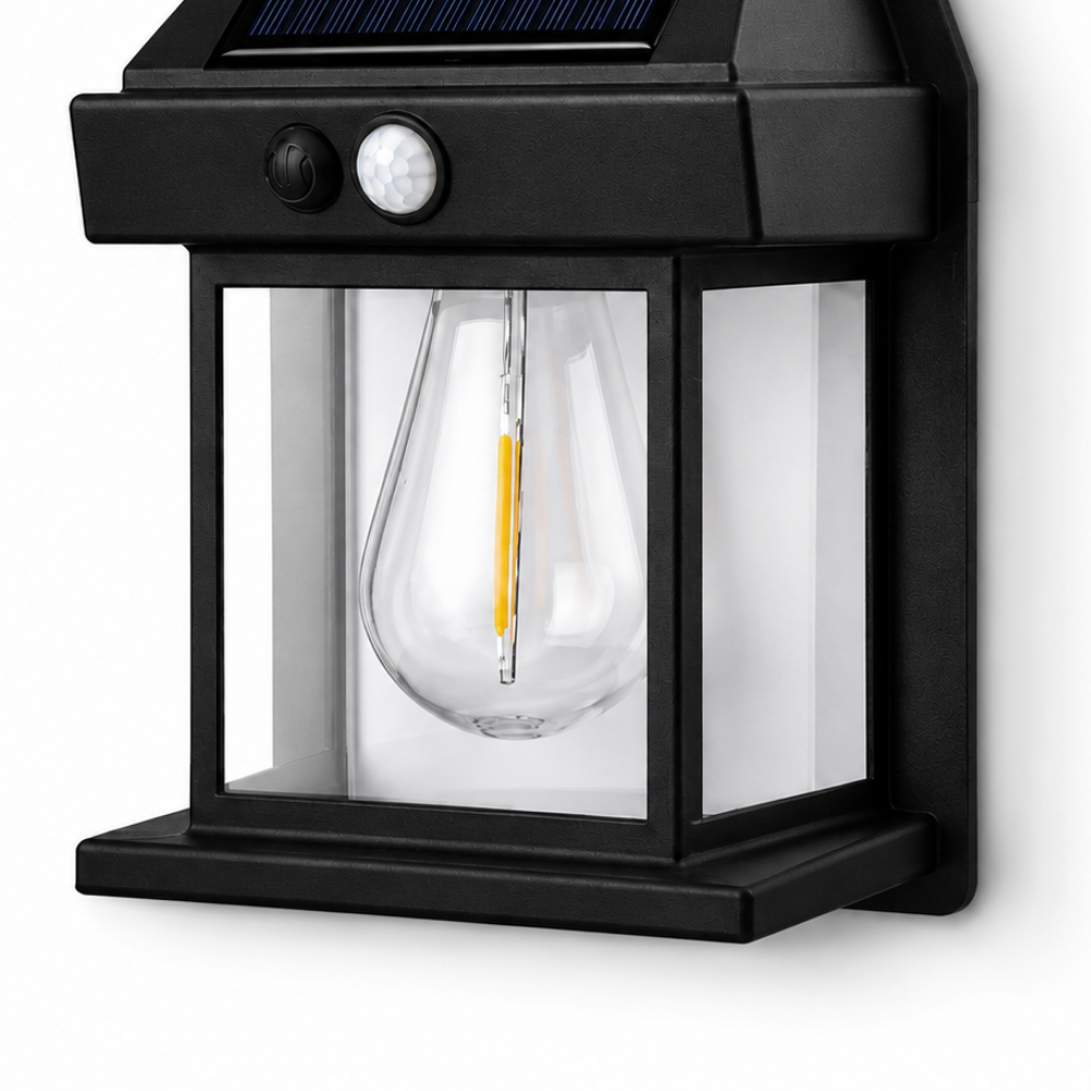 Solarna lampa ścienna z czujnikiem ruchu