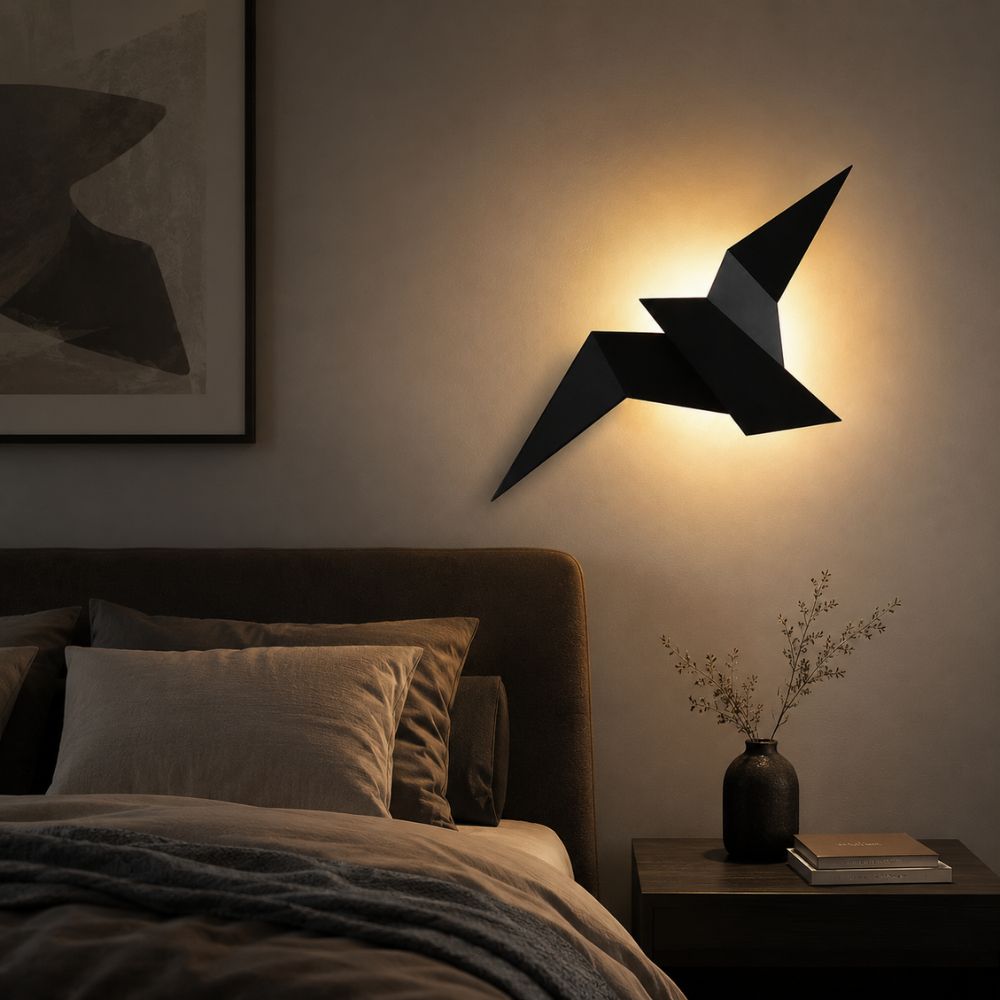 Lampa ścienna w kształcie ptaka z nastrojowym światłem