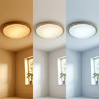 Okrągła drewniana lampa sufitowa LED