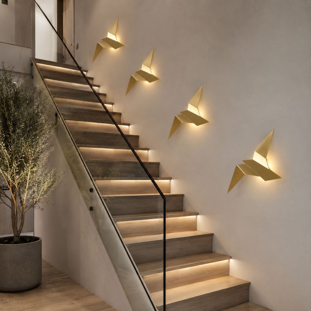 Lampa ścienna w kształcie ptaka z nastrojowym światłem